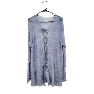 Neesh by DAR Women's Textured Knit Lace Up Button Closure Cardigan Sweater - M/L